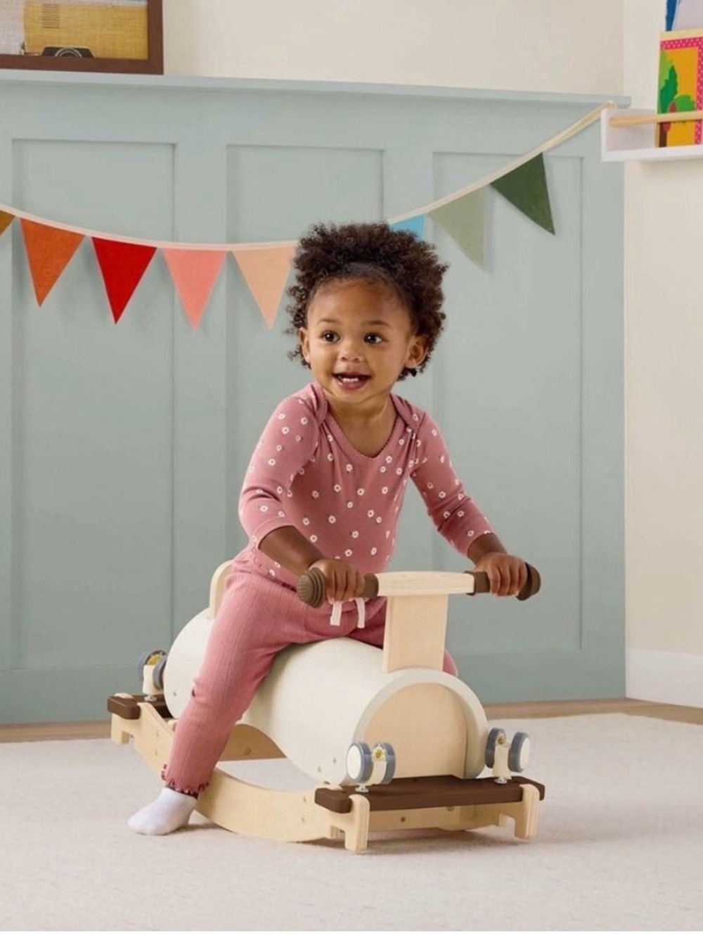 Pink Wooden Rock & Roll Ride-On Toy 18months - 5 yrs - Picture 2 of 6